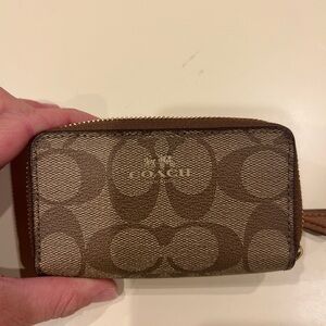 Coach Signature Brown Key & Card Holder